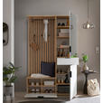 GARDEROBE  in 122/195/35 cm  - Weiß/Eiche Artisan, Design, Glas/Holzwerkstoff (122/195/35cm) - Xora