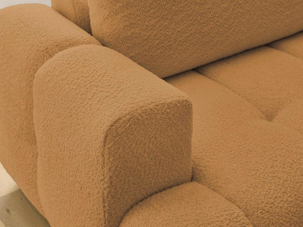 ECKSCHLAFSOFA EVEREST Bouclé Gelb  inkl. Rückenkissen, Schlaffunktion  - Gelb/Schwarz, MODERN, Kunststoff/Textil (282/204cm)