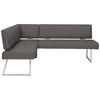 ECKBANK in Metall, Textil Anthrazit, Edelstahlfarben  - Edelstahlfarben/Anthrazit, Design, Textil/Metall (160/208cm) - Dieter Knoll