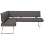 ECKBANK 160/208 cm  in Anthrazit, Edelstahlfarben  - Edelstahlfarben/Anthrazit, Design, Textil/Metall (160/208cm) - Dieter Knoll