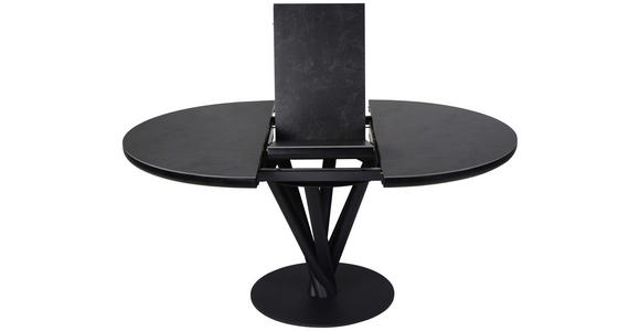 ESSTISCH Dunkelgrau rund  ausziehbar  - Dunkelgrau/Schwarz, Design, Keramik/Holzwerkstoff (120-160/120/76cm) - Novel