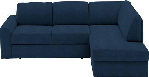 ECKSOFA in Webstoff Dunkelblau  224/165 cm  - Schwarz/Dunkelblau, KONVENTIONELL, Kunststoff/Textil (224/165cm) - Xora