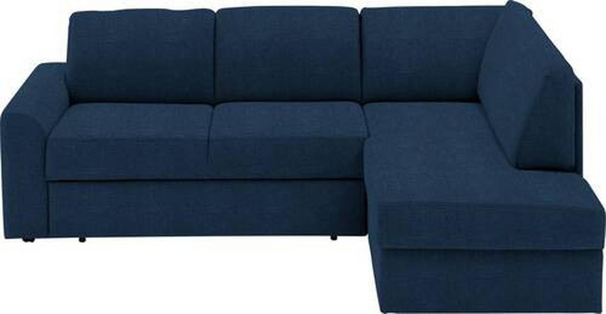 ECKSOFA in Webstoff Dunkelblau  224/165 cm  - Schwarz/Dunkelblau, KONVENTIONELL, Kunststoff/Textil (224/165cm) - Xora