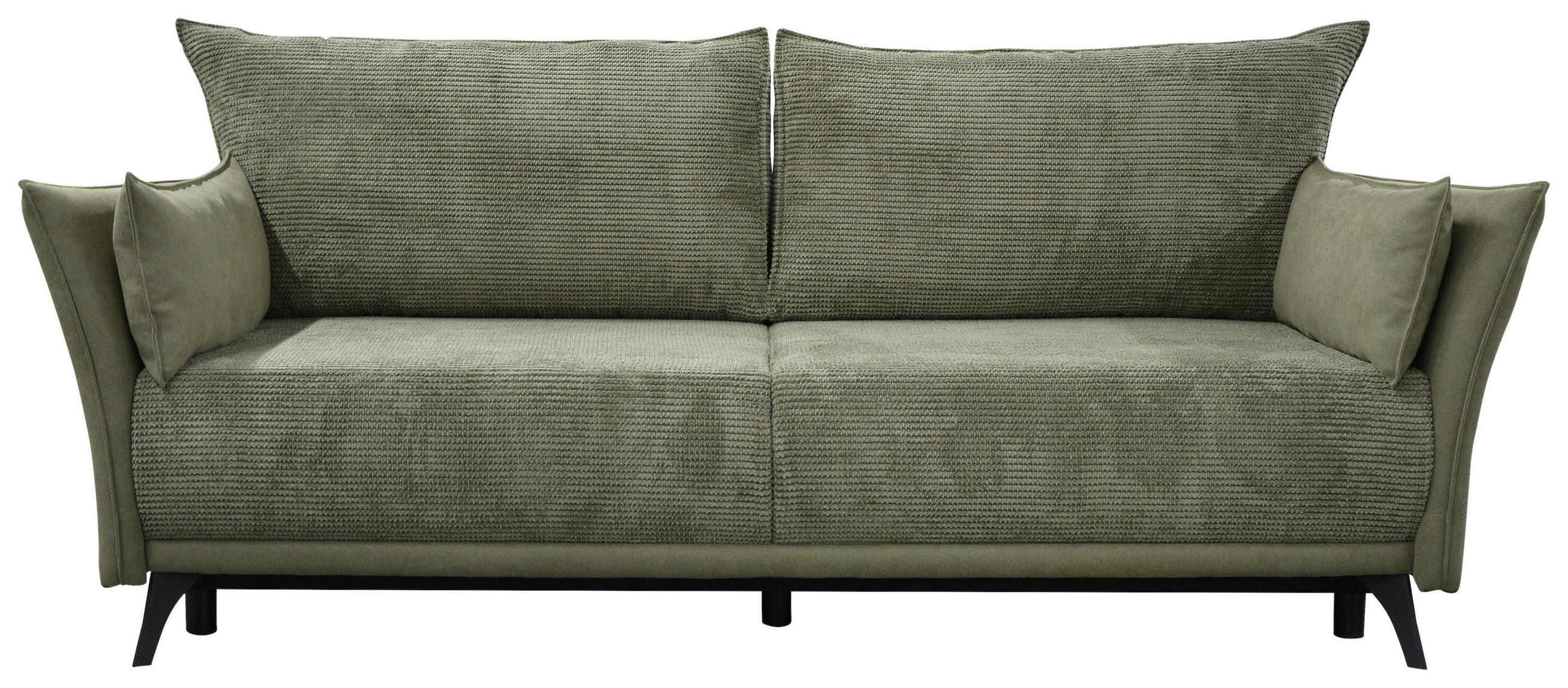 SCHLAFSOFA Cord, Flachgewebe Olivgrün  - Schwarz/Olivgrün, KONVENTIONELL, Textil/Metall (223/72/100cm) - Carryhome