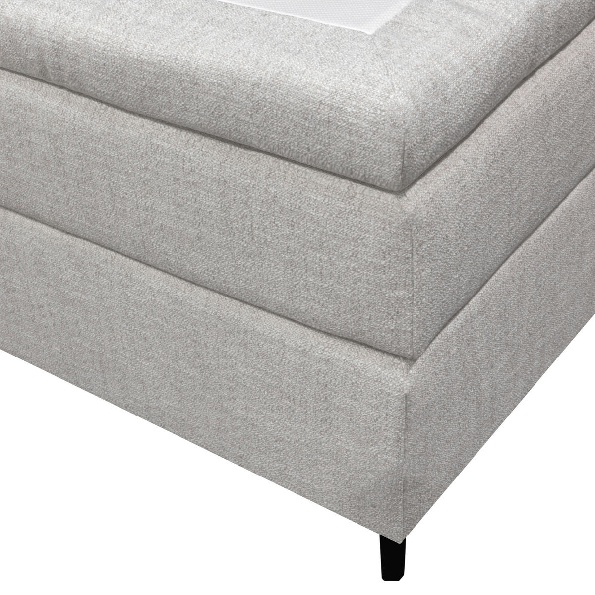 KONTINENTALSÄNG 140/200 cm  i grå, svart, vit  - vit/beige, Klassisk, metall/trä (140/200cm) - Cassando