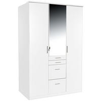 KLEIDERSCHRANK in Weiss  - Weiss/Alufarben, Konventionell, Holzwerkstoff/Kunststoff (135/198/58cm) - MID.YOU
