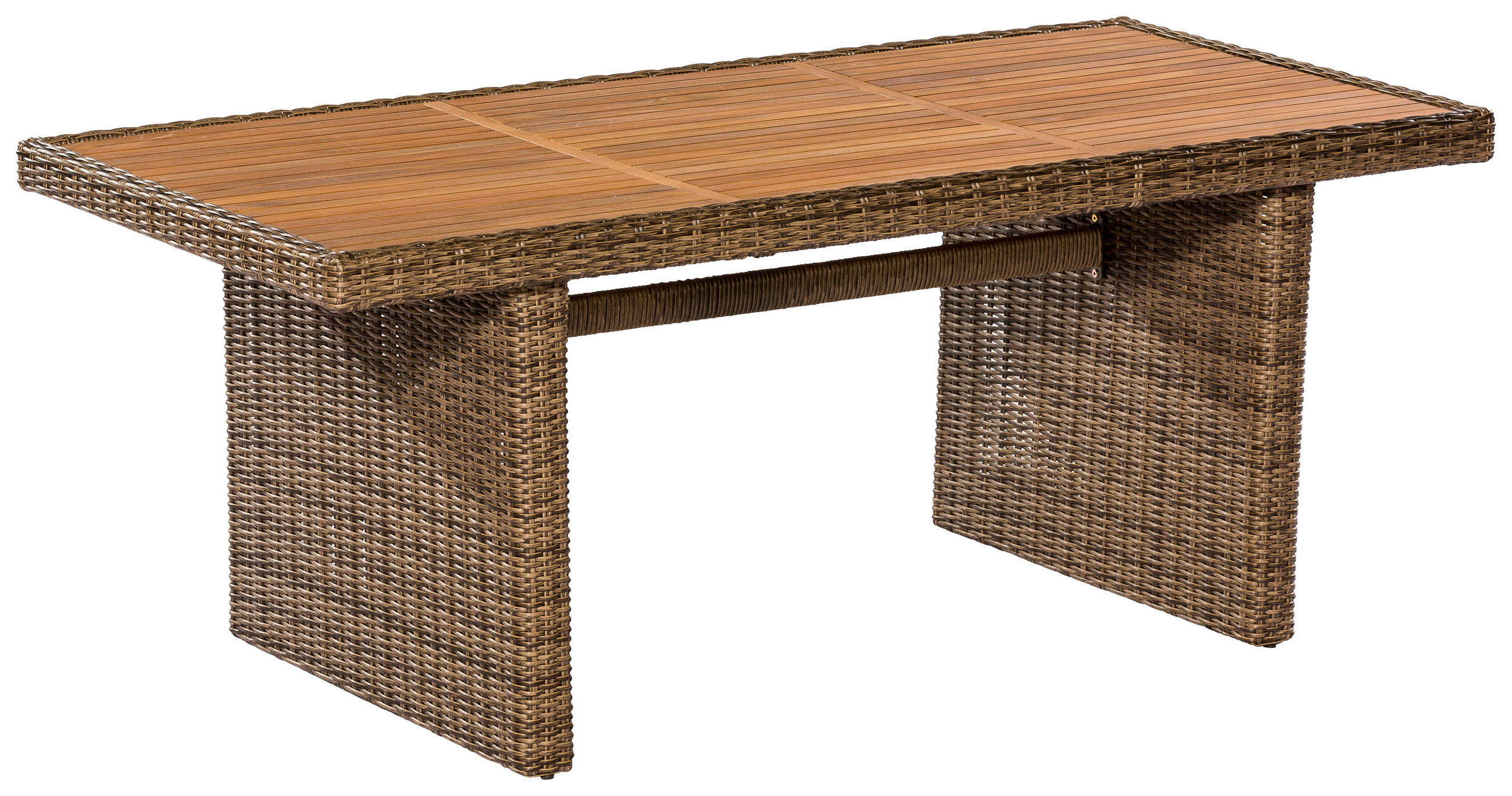 GARTENTISCH 185/90/75 cm Holz, Metall, Kunststoff rechteckig  - Naturfarben/Akaziefarben, KONVENTIONELL, Holz/Kunststoff (185/90/75cm) - Gardenson