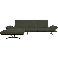 ECKSOFA in Flachgewebe Graubraun  159/314 cm  - Graubraun/Schwarz, Design, Holz/Textil (159/314cm) - Dieter Knoll