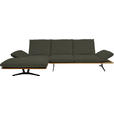 ECKSOFA  in Flachgewebe Graubraun  159/314 cm  - Graubraun/Schwarz, Design, Holz/Textil (159/314cm) - Dieter Knoll