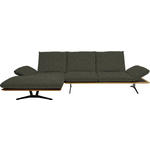 ECKSOFA  in Flachgewebe Graubraun  159/314 cm  - Graubraun/Schwarz, Design, Holz/Textil (159/314cm) - Dieter Knoll