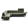 ECKSOFA Cosy Waldgrün Samt  - Waldgrün/Schwarz, Design, Textil/Metall (213/288-303cm) - SENSOO
