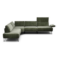 ECKSOFA Cosy Waldgrün Samt  - Waldgrün/Schwarz, Design, Textil/Metall (213/288-303cm) - SENSOO