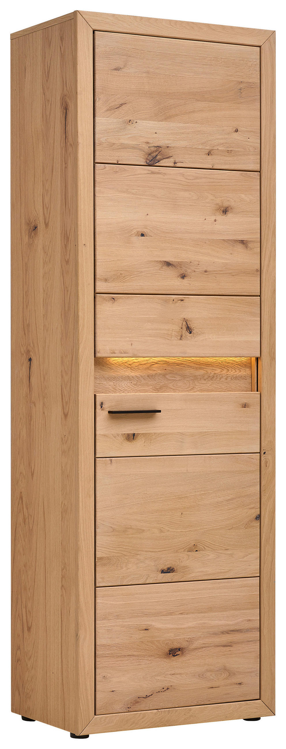 GARDEROBENSCHRANK  in 63,8/199/40 cm  - Eichefarben/Schwarz, KONVENTIONELL, Holz/Metall (63,8/199/40cm) - Linea Natura