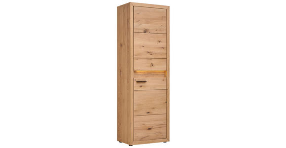 GARDEROBENSCHRANK  in 63,8/199/40 cm  - Eichefarben/Schwarz, KONVENTIONELL, Holz/Metall (63,8/199/40cm) - Linea Natura