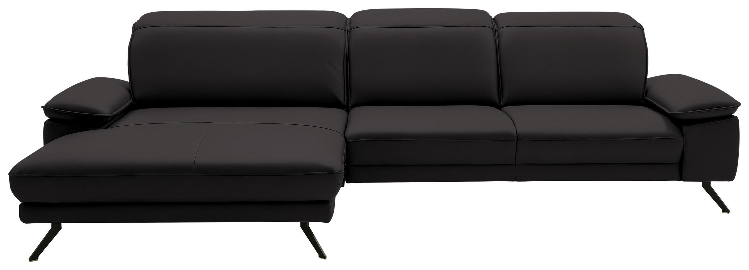 ECKSOFA in Echtleder Dunkelbraun  193/332 cm  - Dunkelbraun/Schwarz, Design, Leder/Metall (193/332cm) - Dieter Knoll