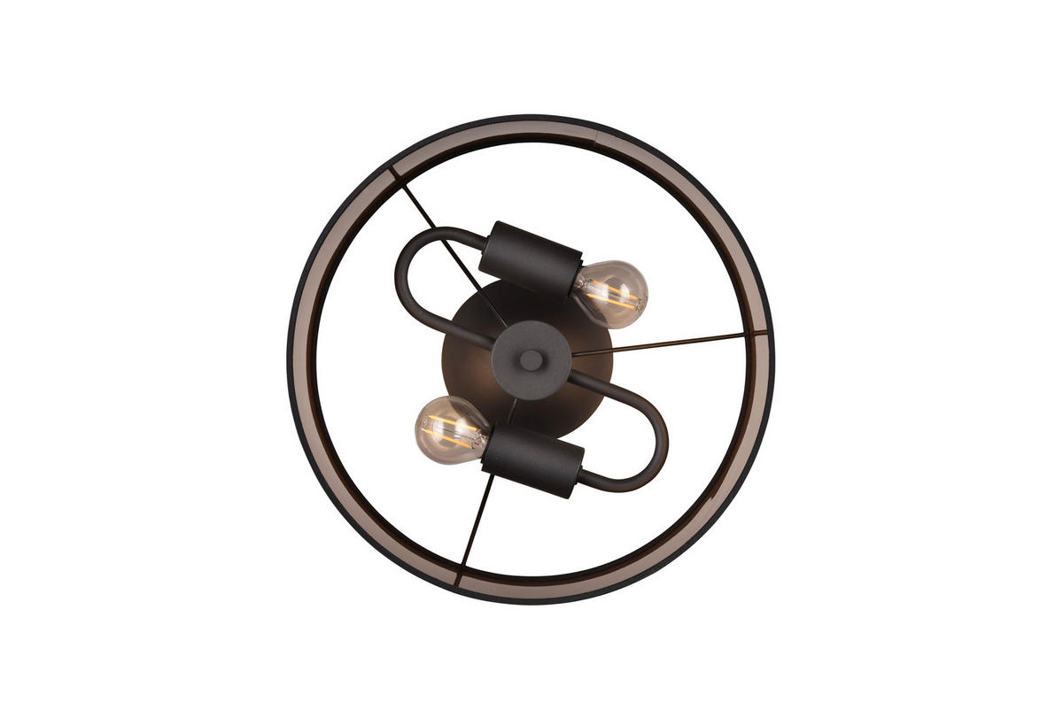 DECKENLEUCHTE Davos 30/22 cm   - Taupe/Goldfarben, MODERN, Textil/Metall (30/22cm)