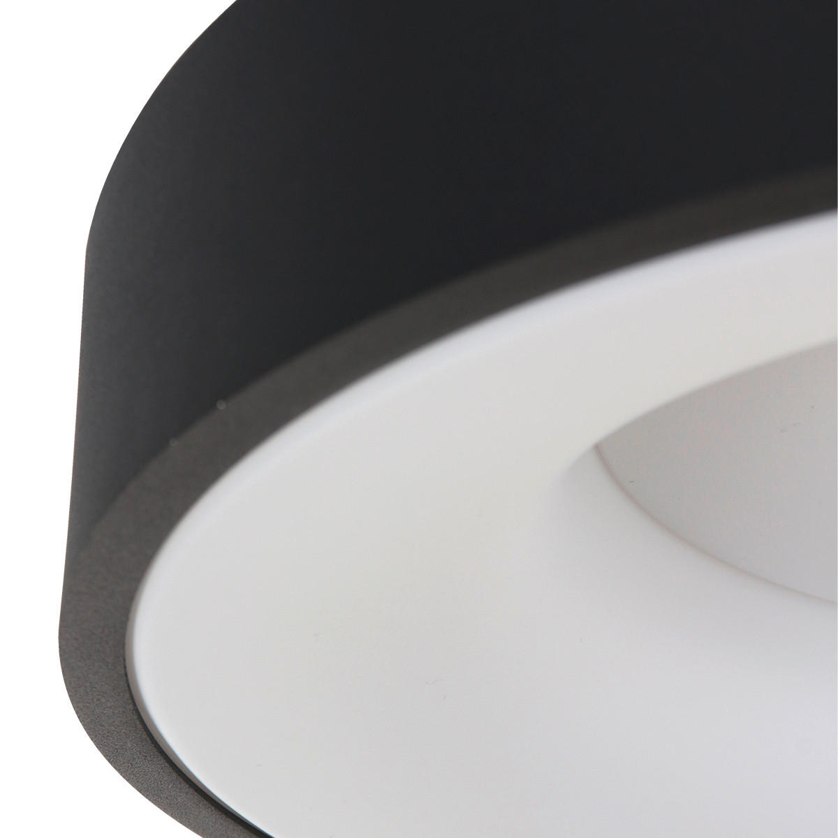 LED-DECKENLEUCHTE Ringlede 48/9 cm   - Schwarz, KONVENTIONELL, Kunststoff/Metall (48/9cm)