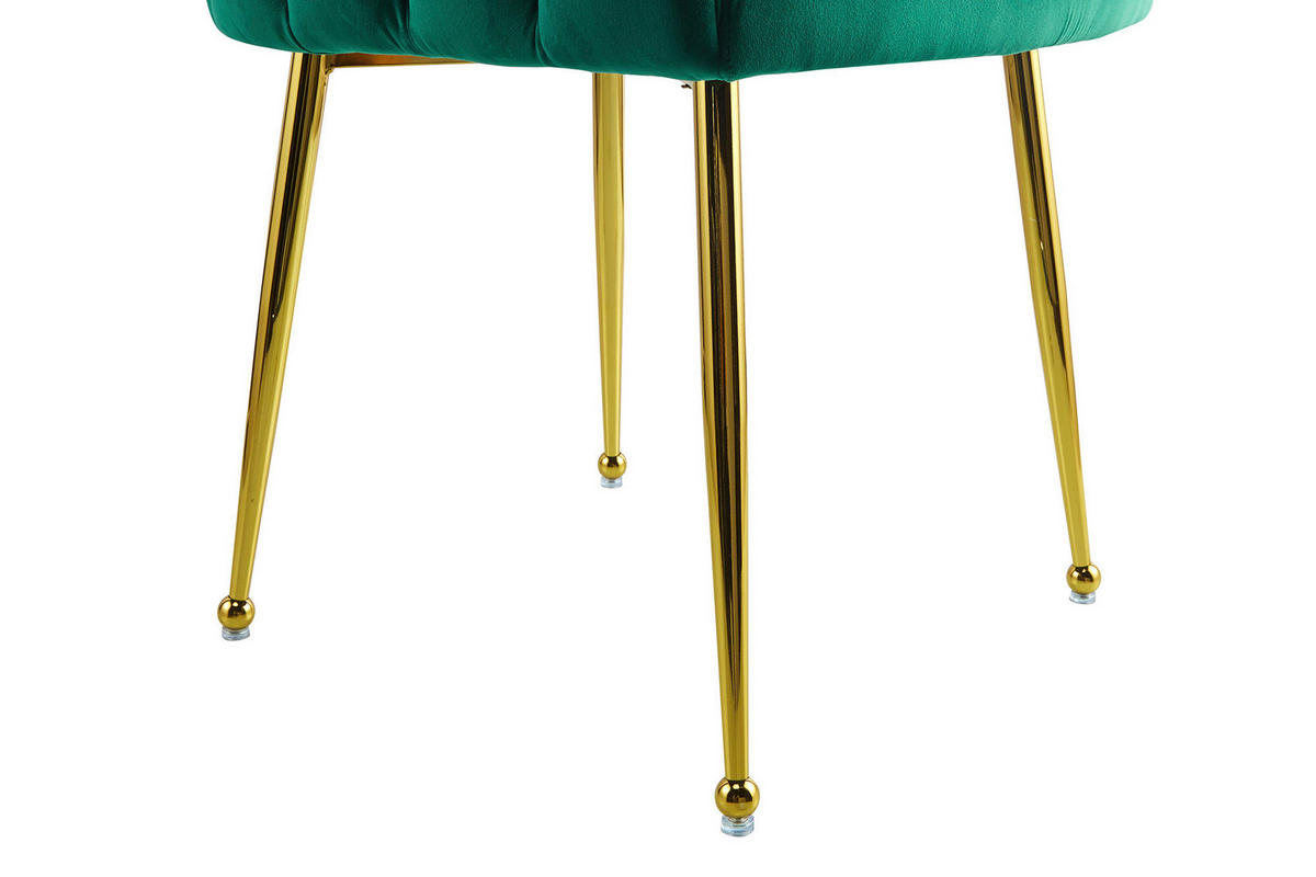 ARMLEHNSTUHL  in Samt  - Goldfarben/Grün, MODERN, Textil/Metall (59/85/56cm) - Kayoom