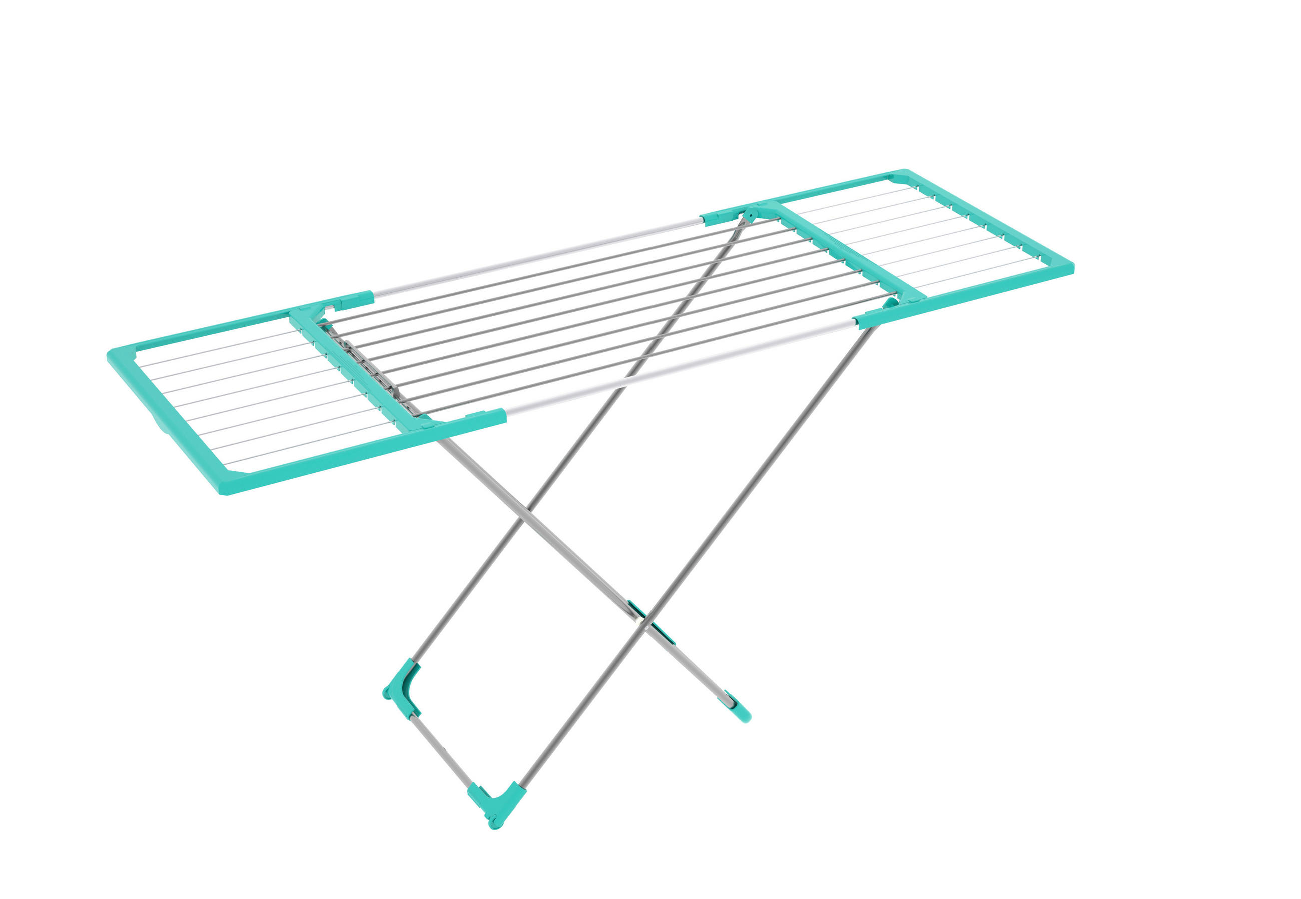 RUHASZÁRÍTÓ ÁLLVÁNY - világoszöld/ezüstszínű, Basics, fém (2,6kg)