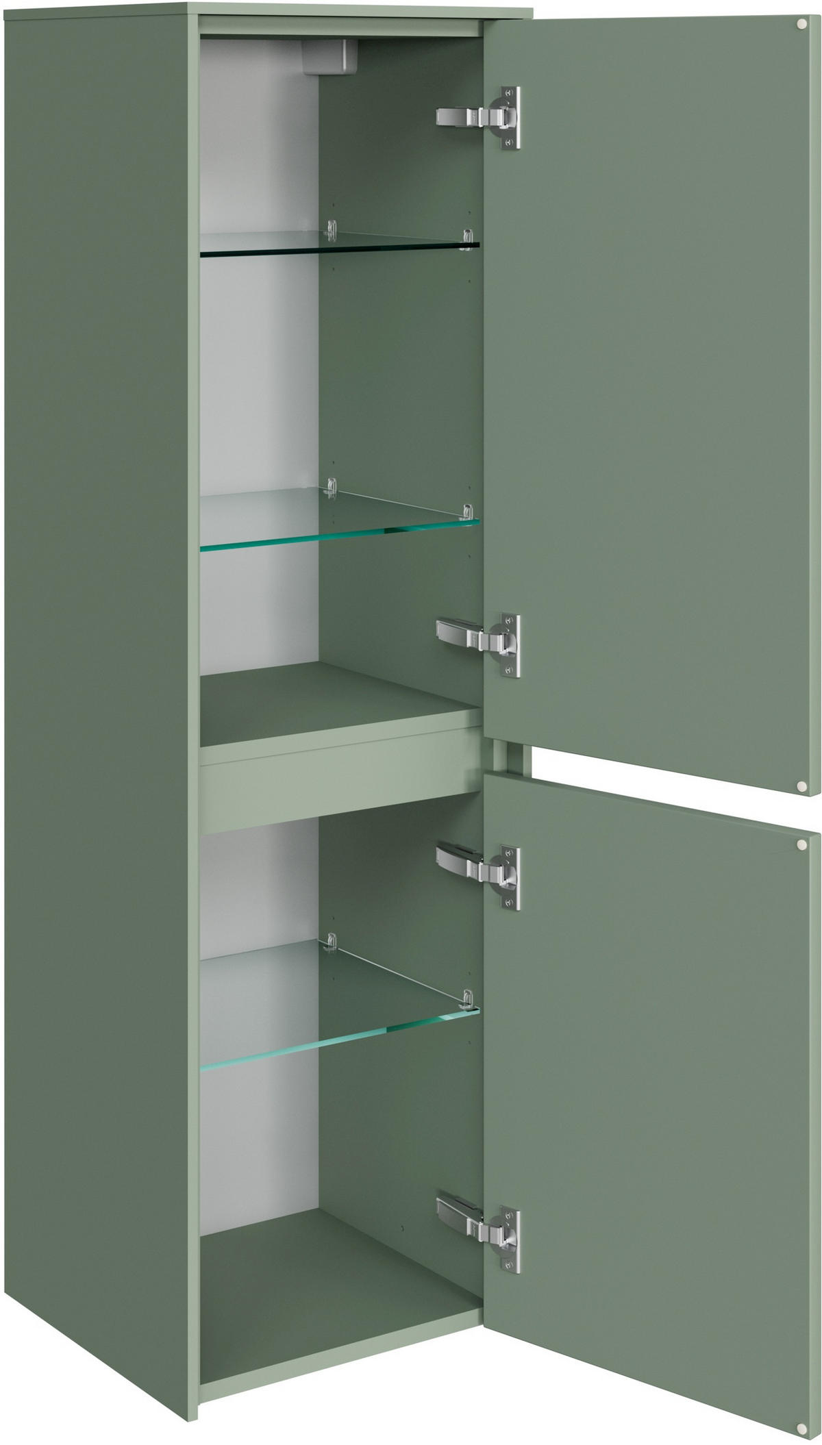 MIDISCHRANK 37/121/33 cm  - Schilfgrün, Design, Glas/Holzwerkstoff (37/121/33cm) - Sadena