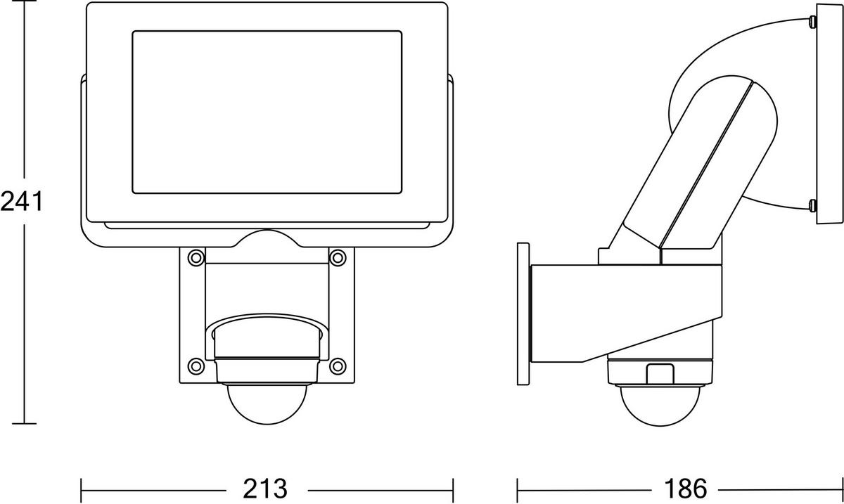 LED-STRAHLER 18,6/21,3/24,1 cm   - Schwarz, Design, Metall (18,6/21,3/24,1cm) - Steinel