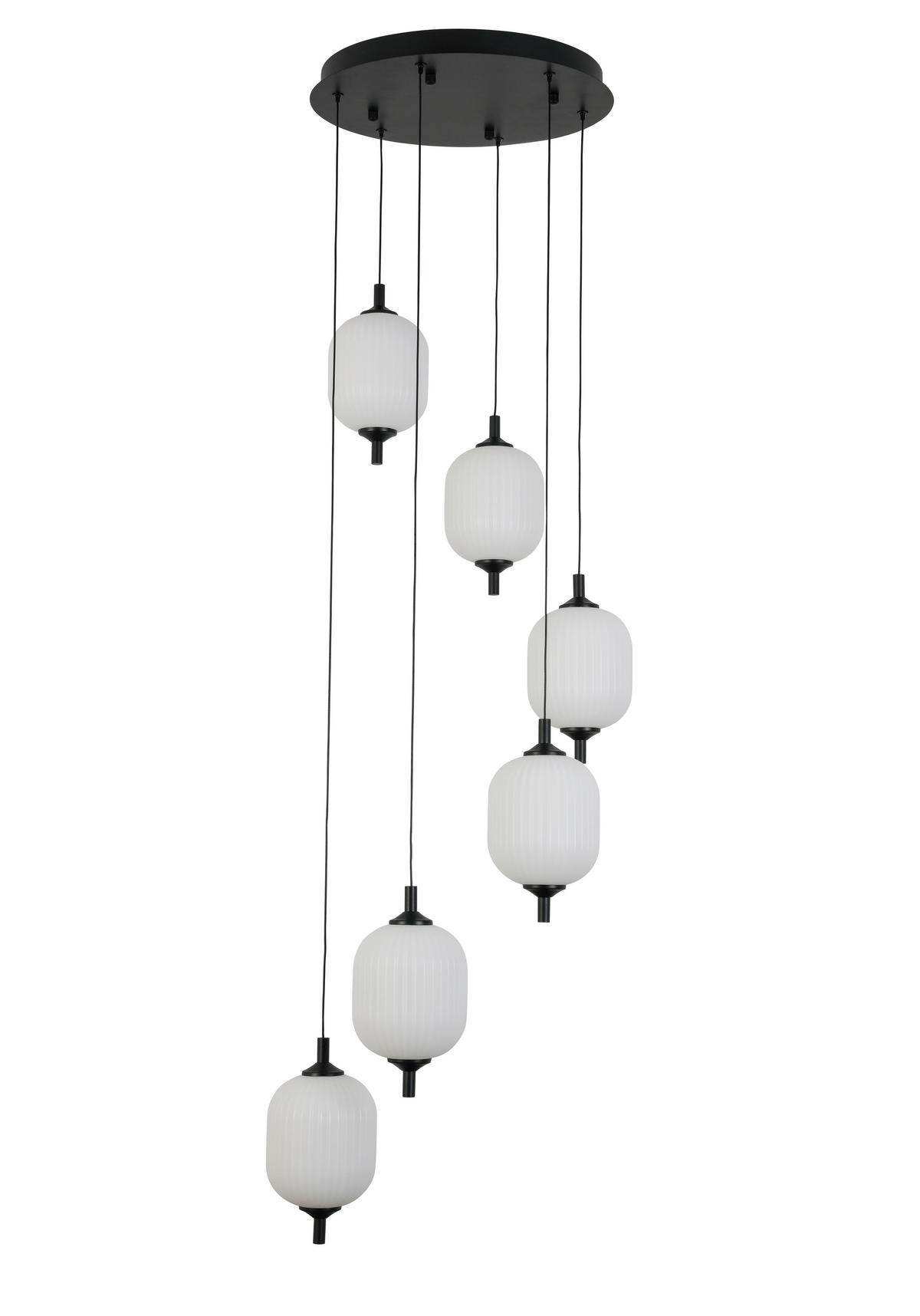 LED FÜGGŐLÁMPA 47/150 cm  - fekete/fehér, Trend, műanyag/fém (47/150cm) - Novel