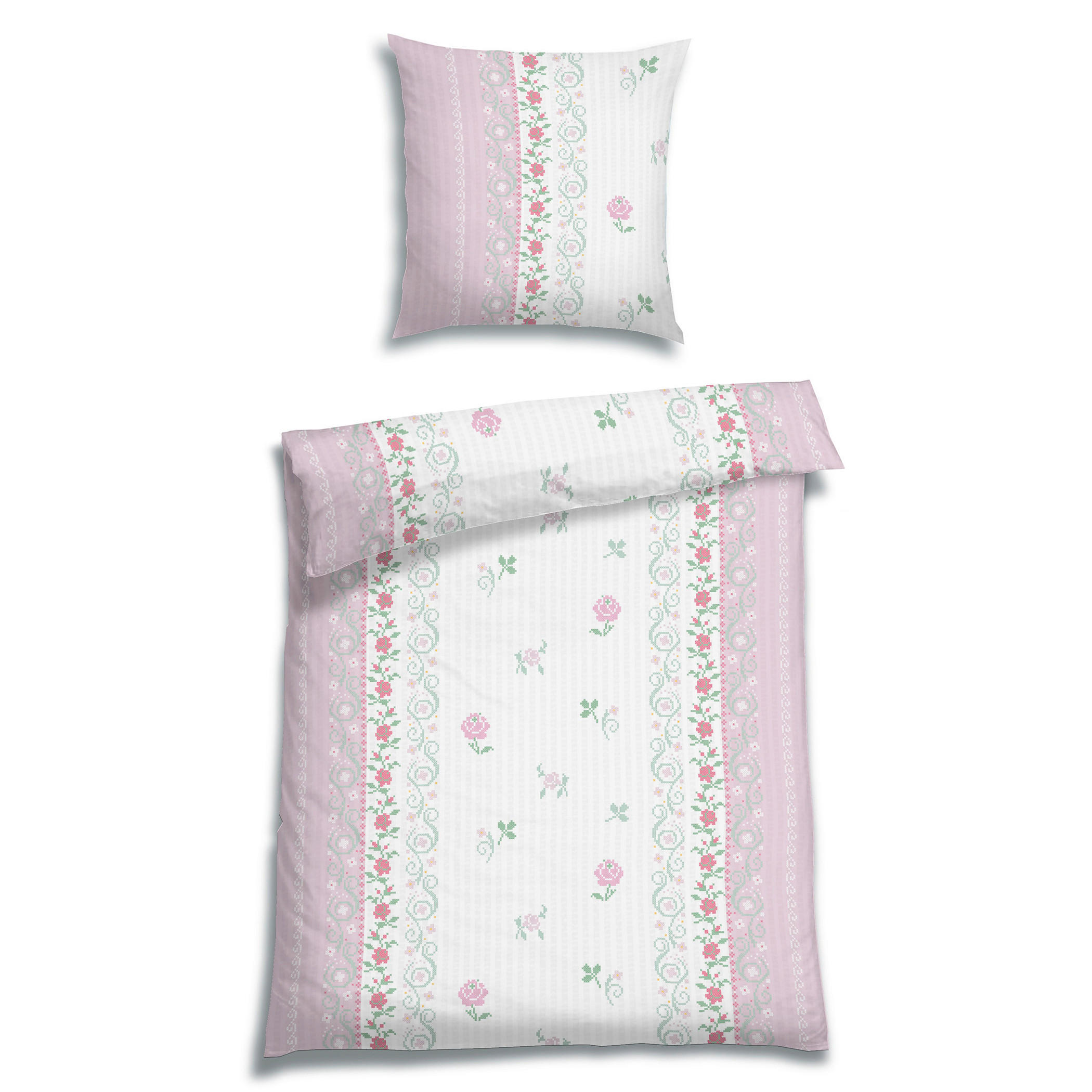 BETTWÄSCHE 2-teilig Seersucker 135/200 cm  - Rosa, Basics, Textil (135/200cm) - Florella