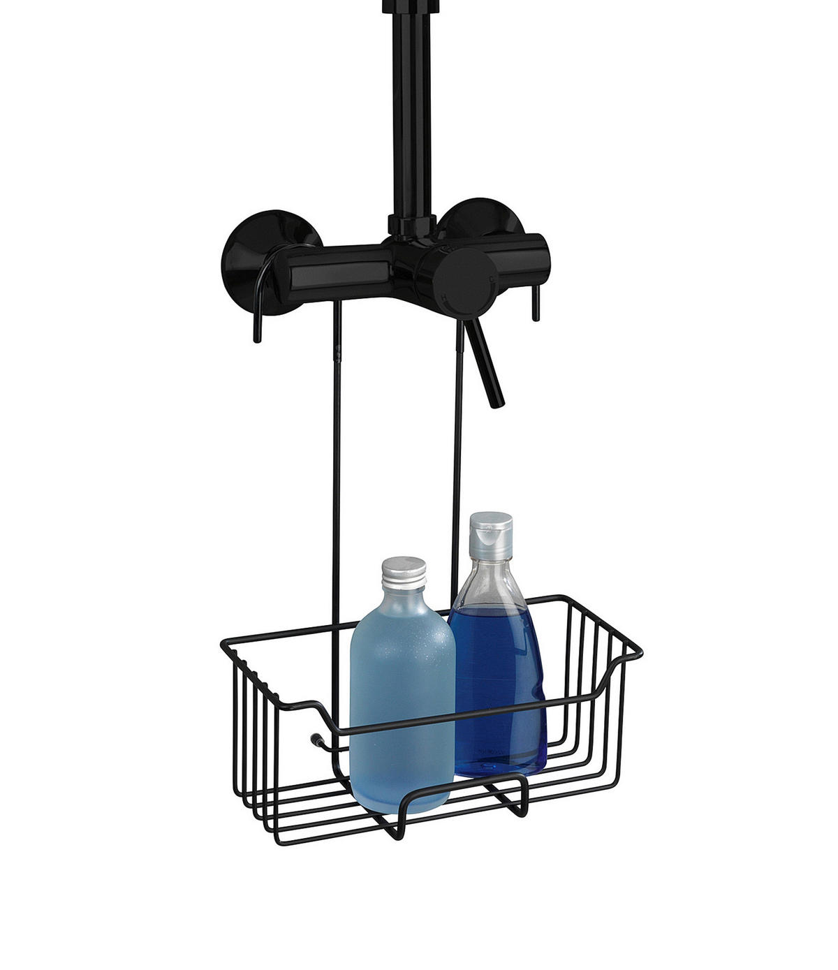 REGÁL DO SPRCHOVACIEHO KÚTA - priehľadné/čierna, Basics, kov (25/36/14cm)