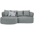 ECKSOFA in Flachgewebe Grau, Grün  166/235 cm  - Schwarz/Grau, MODERN, Kunststoff/Textil (166/235cm) - Hom`in