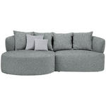 ECKSOFA in Flachgewebe Grau, Grün  166/235 cm  - Schwarz/Grau, MODERN, Kunststoff/Textil (166/235cm) - Hom`in