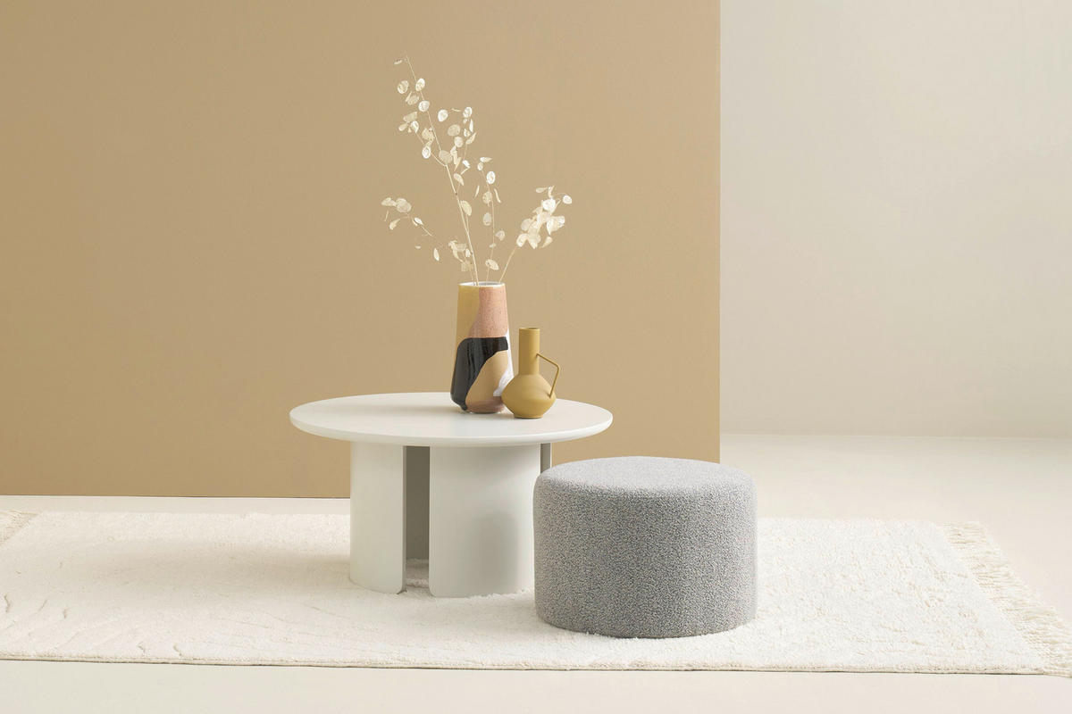 POUF Grau Textil Grau  - Grau, Modern, Textil (50/34/50cm) - Schöner Wohnen