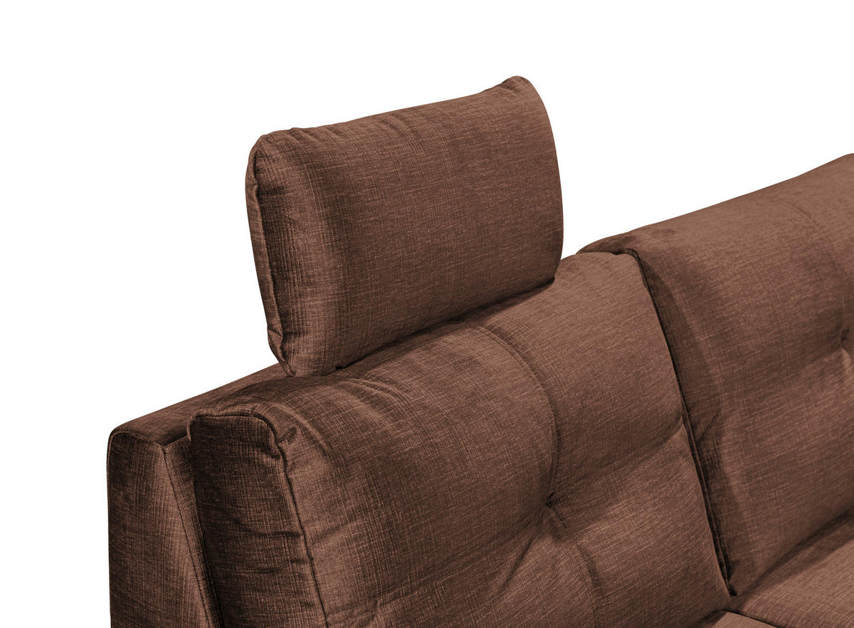 WOHNLANDSCHAFT in Mikrovelours Kupferfarben  - Schwarz/Kupferfarben, Konventionell, Kunststoff/Textil (127/334/217cm) - Carryhome