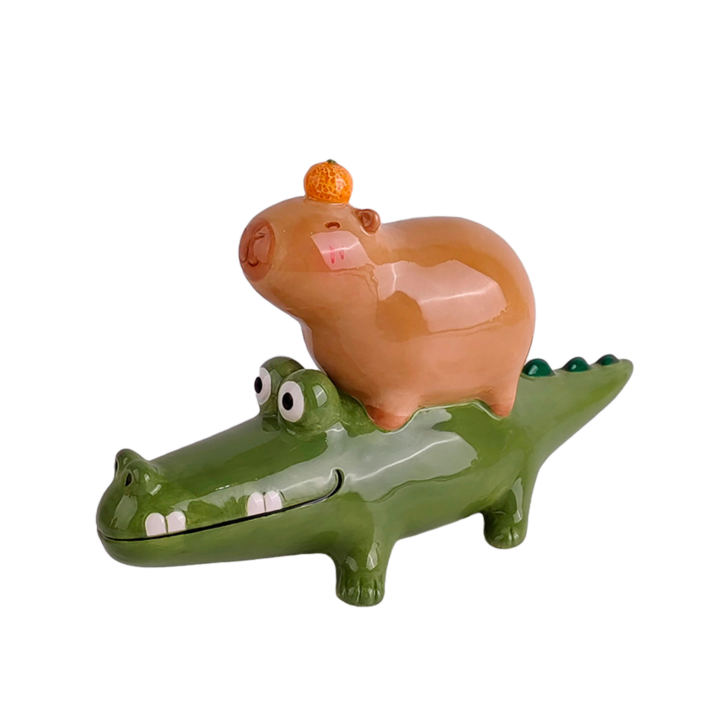 OKRASNA ŽIVAL - zelena/rjava, Trend, keramika (28,4/10/19,6cm) - Ambia Home