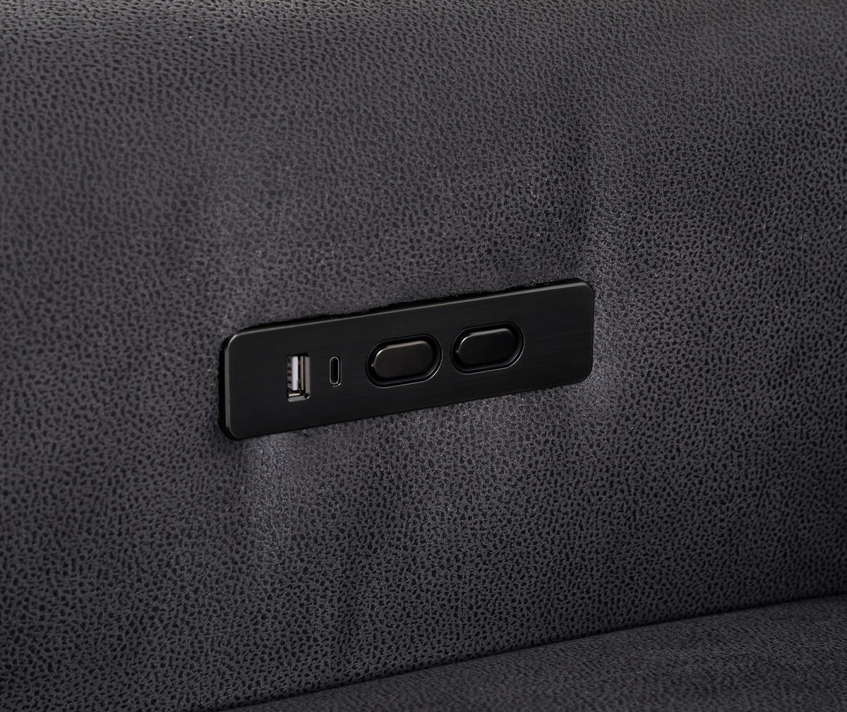 ECKSOFA Grau Mikrofaser  - Schwarz/Grau, Design, Textil/Metall (273/169cm) - Livetastic
