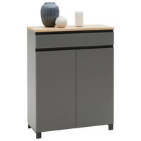 OMARA ZA ČEVLJE furnirano siva, barve hrasta - siva/barve hrasta, Design, kovina/leseni material (84/108/37cm) - Dieter Knoll