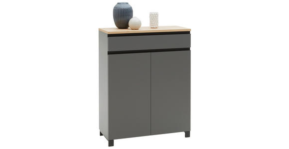 SCHUHSCHRANK Dieter Knoll Collection  in 84/108/37 cm  - Eichefarben/Anthrazit, Design, Holz/Holzwerkstoff (84/108/37cm) - Dieter Knoll