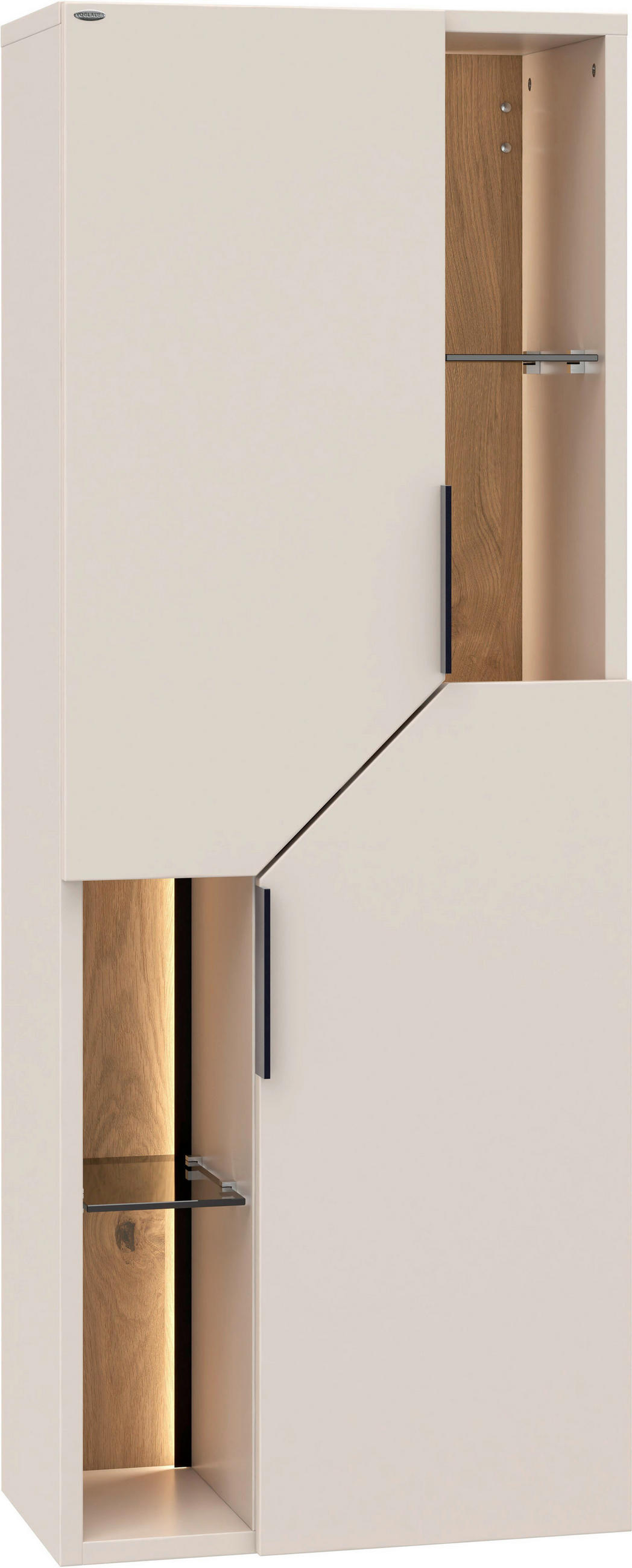 MIDISCHRANK 47,9/128/35 cm  - Taupe/Eichefarben, LIFESTYLE, Glas/Holz (47,9/128/35cm) - Voglauer
