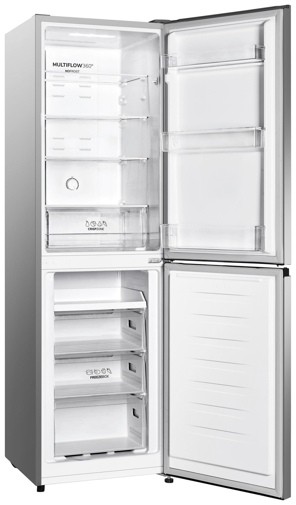 KÜHL-GEFRIER-KOMBINATION NRK418DCS4  - Edelstahlfarben, MODERN, Glas/Kunststoff (55/182,4/55,7cm) - Gorenje