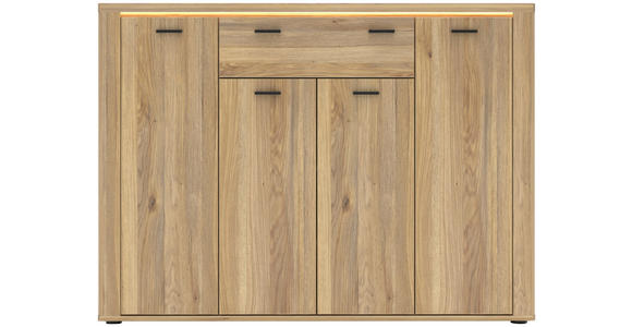 SCHUHSCHRANK 136/100/38 cm  - Eichefarben/Schwarz, KONVENTIONELL, Holzwerkstoff (136/100/38cm) - Xora