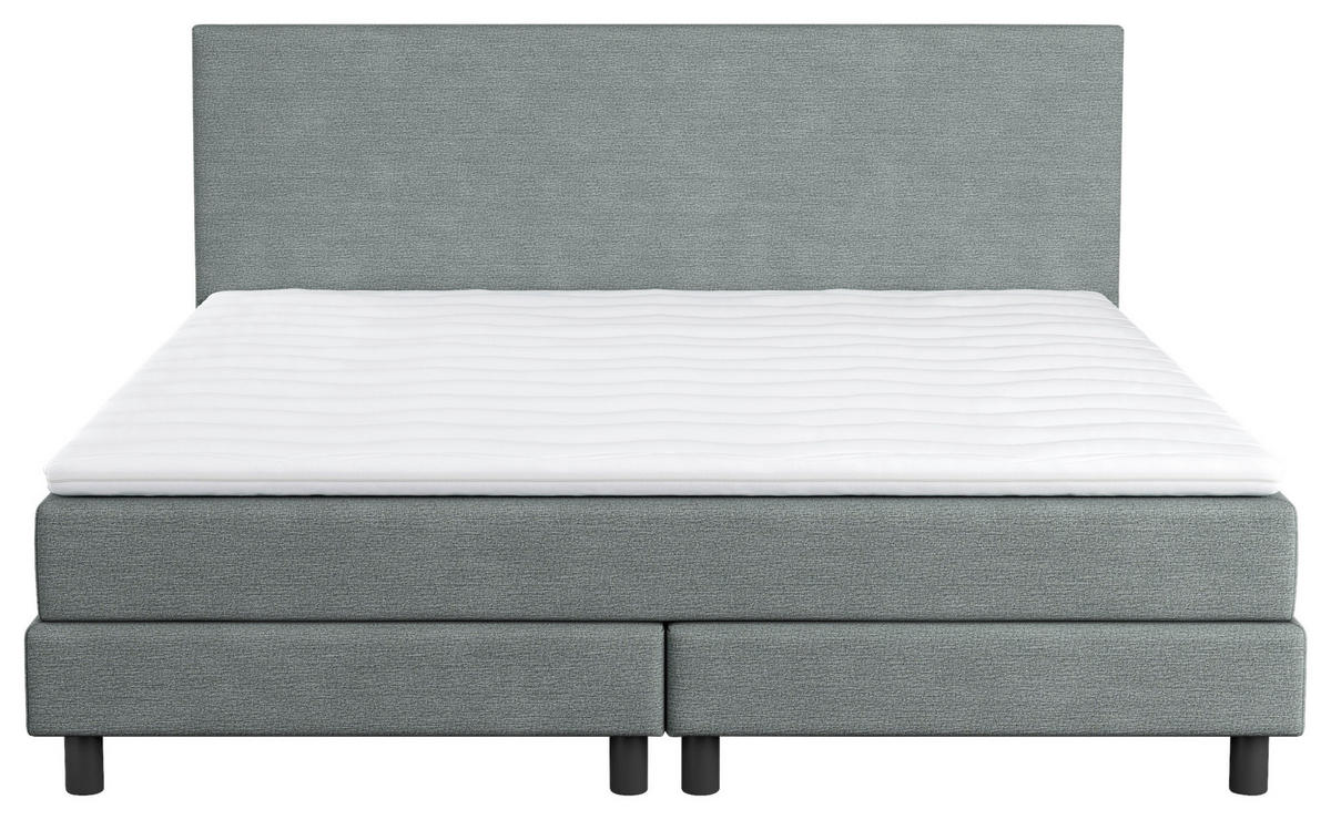 BOXBETT 180/200 cm  in Hellgrün  - Schwarz/Hellgrün, Modern, Holzwerkstoff/Textil (180/200cm) - MID.YOU