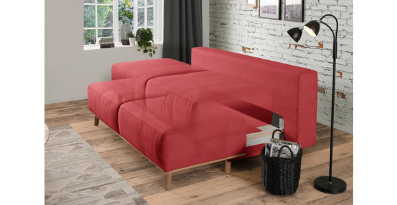 BOXSPRINGSOFA in Rot  - Rot, Design, Holz/Textil (203/97/107cm) - Dieter Knoll