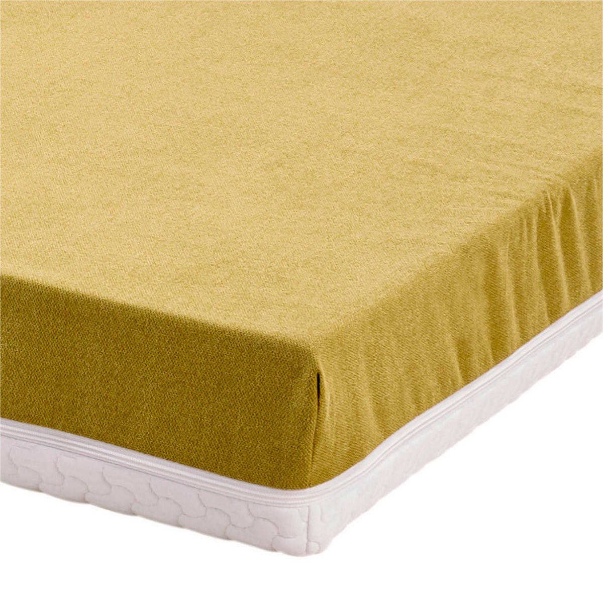 Komfortschaummatratze 90/200 cm, Höhe ca.: 15 cm, H2 = mittel,  - Gelb/Weiß, Textil (90/200cm) - Primatex