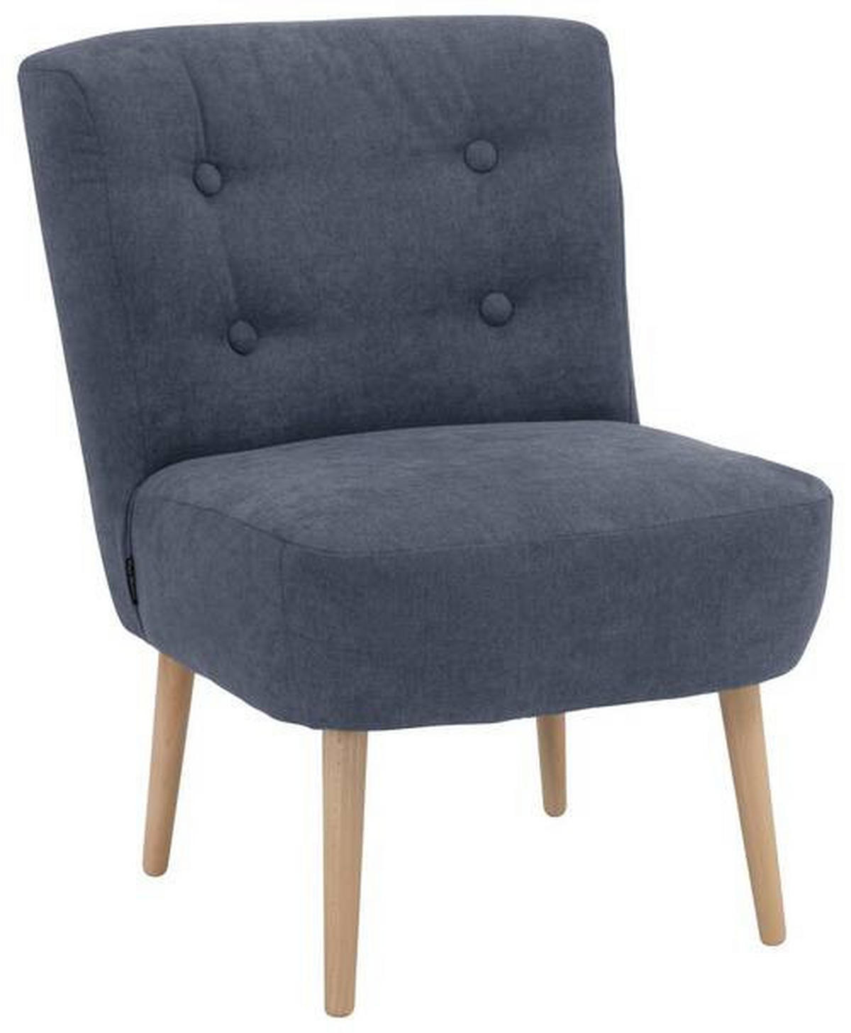 SESSEL in Flachgewebe Blau  - Blau/Buchefarben, Design, Holz/Textil (58/78/68cm) - Max Winzer