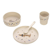 KINDERGESCHIRRSET Little Mateys  - Blau/Beige, Basics, Naturmaterialien/Kunststoff (22,7/7,2/26cm) - Lässig