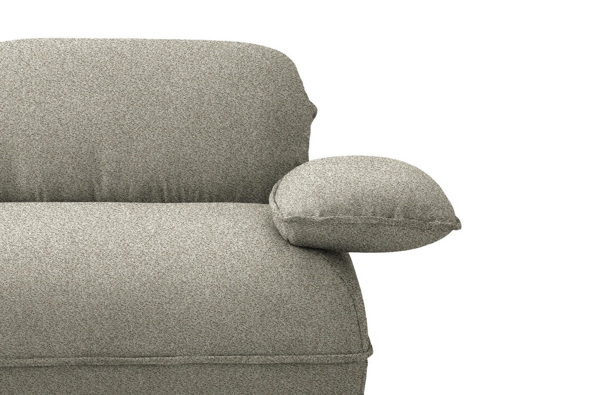 ECKSOFA  in Chenille Greige  154/343 cm  - Greige/Schwarz, Design, Kunststoff/Textil (154/343cm) - Koinor