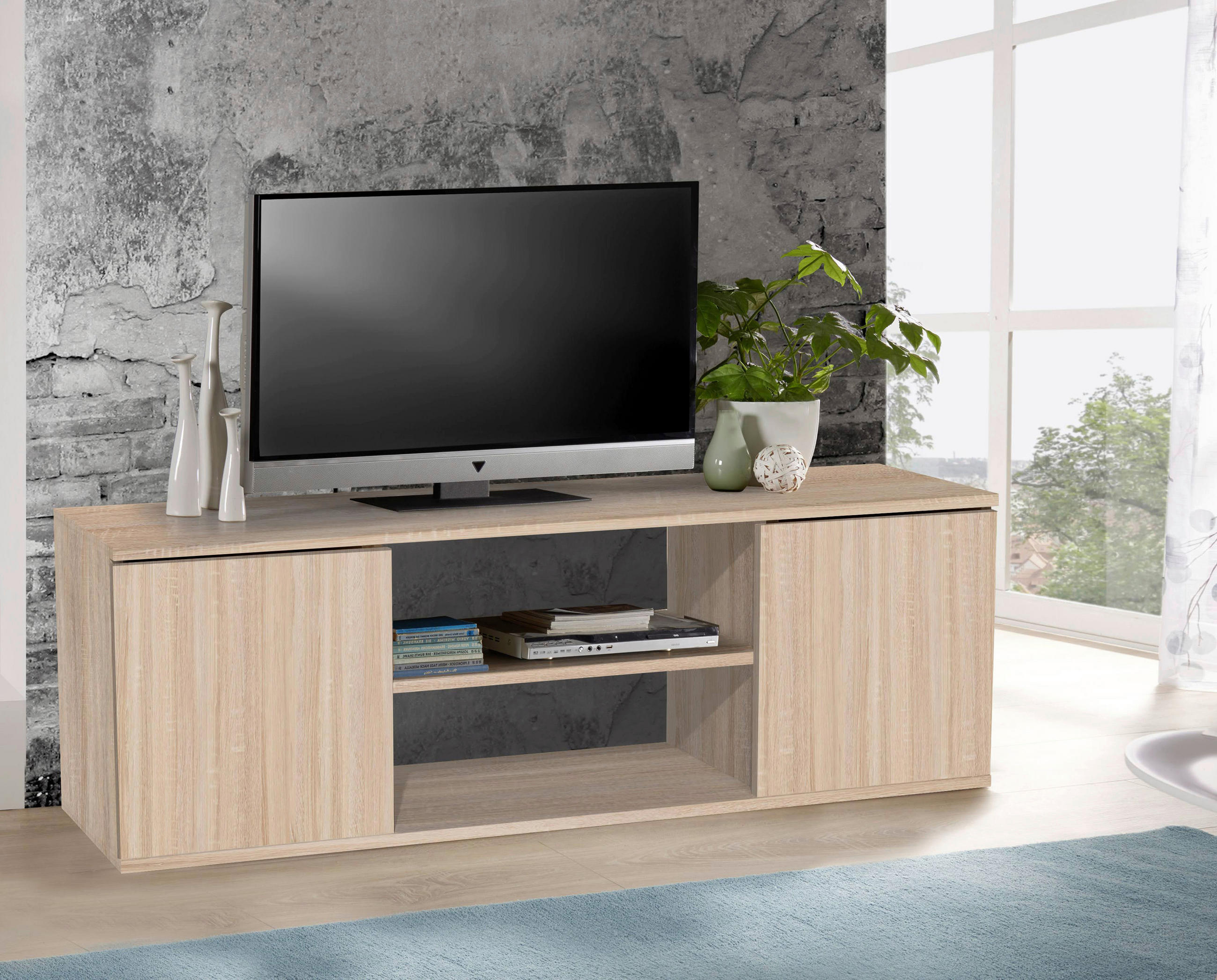 TV-ELEMENT hrast sonoma  - hrast sonoma, Moderno, leseni material (120/40/34cm) - Carryhome