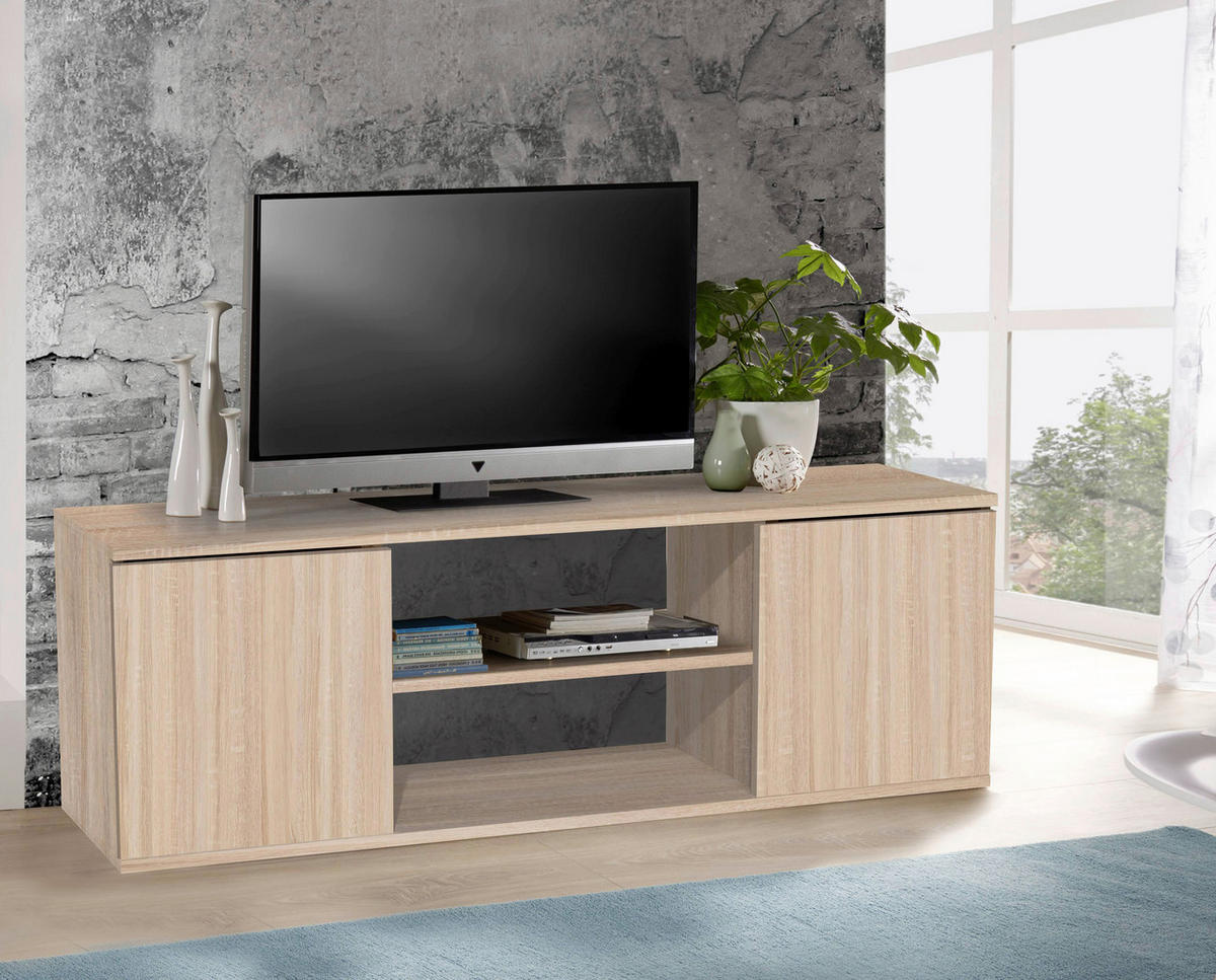 TV-ELEMENT hrast sonoma  - hrast sonoma, Moderno, leseni material (120/40/34cm) - Carryhome