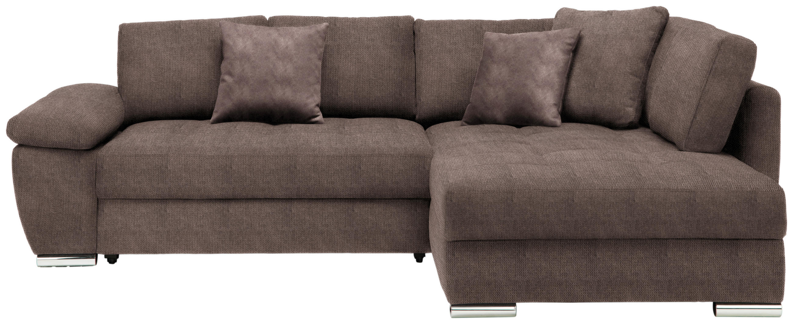 ECKSOFA in Webstoff Taupe  276/212 cm  - Taupe/Chromfarben, Design, Kunststoff/Textil (276/212cm) - Carryhome