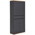 SCHUHSCHRANK 90/200/38 cm  - Graphitfarben/Schwarz, Design, Holzwerkstoff/Kunststoff (90/200/38cm) - Xora