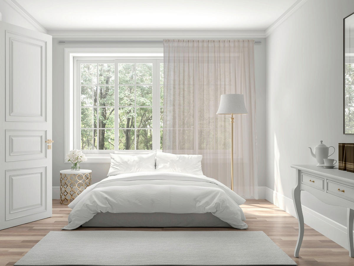 HÁLÓS FÜGGÖNY fm - szürkésfehér, Basics, textil (300cm)